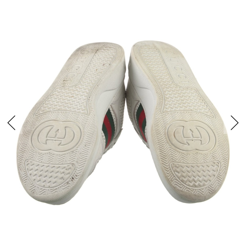 Gucci women’s White Sneakers with Blue and Green Stripes SZ 8.5 - Picture 5 of 7